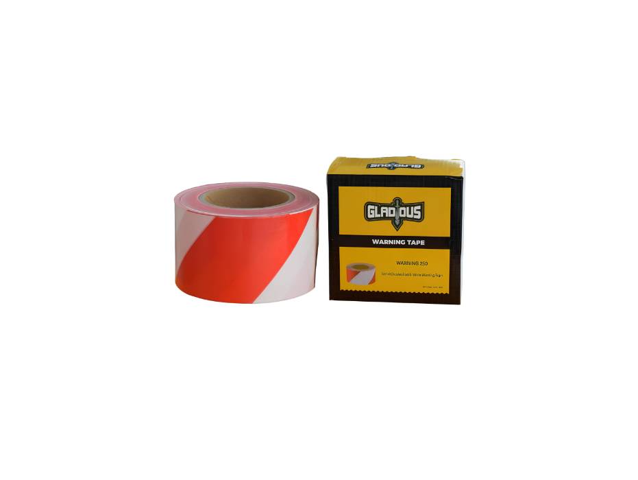 Gladious, Red & White Warning Tape Non Adhesive, 75mm x 250 meters