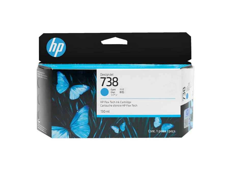 HP 738 130ml Cyan DesignJet Ink Cartridge (498N5A)