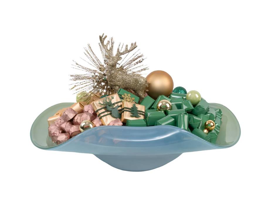 Patchi Glass Centerpiece Blue, 1805g (40 x 36 x 11 cm)