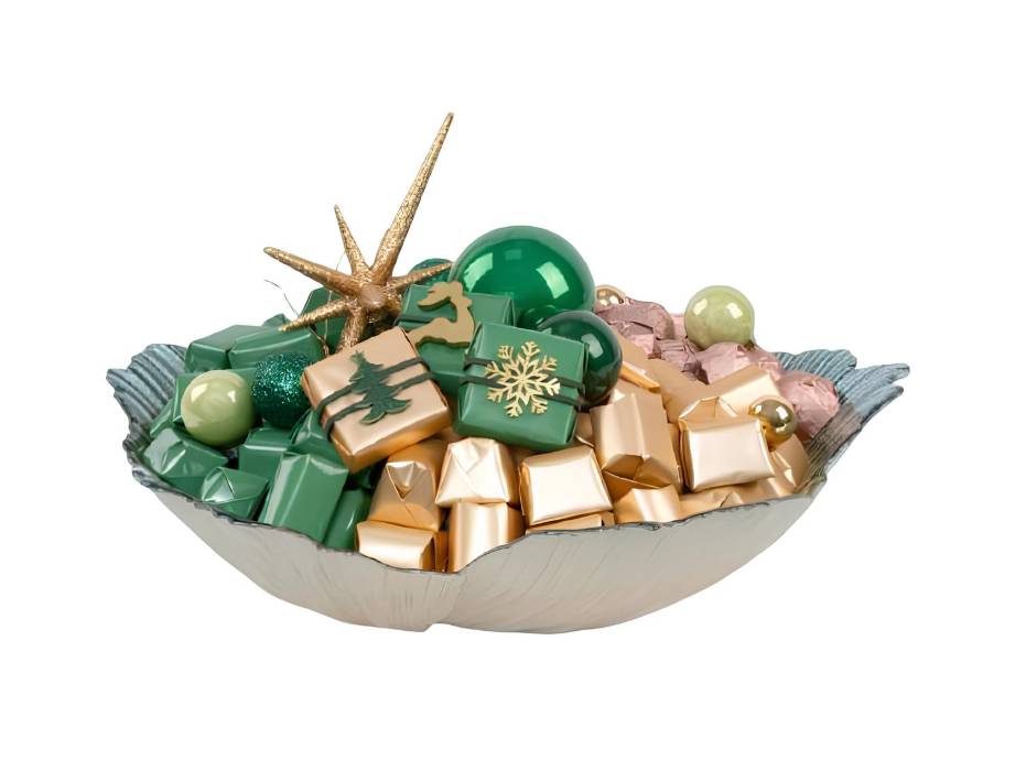 Patchi Glass Bowl - Gold & Green 1165g (33 x 33 x 8 cm)
