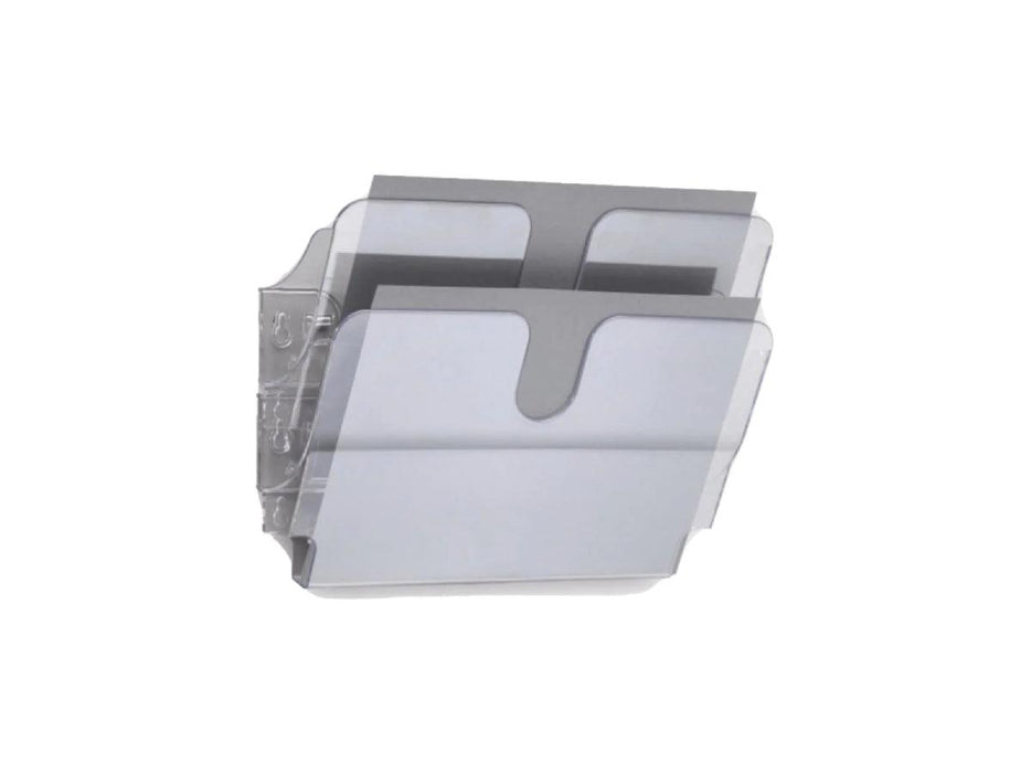 Durable FLEXIPLUS 2 A4 Landscape, wall mounted Brochure Holder, 2 Tier, Transparent - Altimus