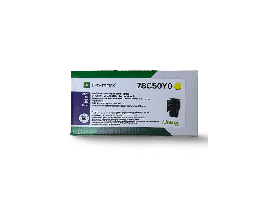 Lexmark 78C50Y0 Yellow Return Program Toner Cartridge
