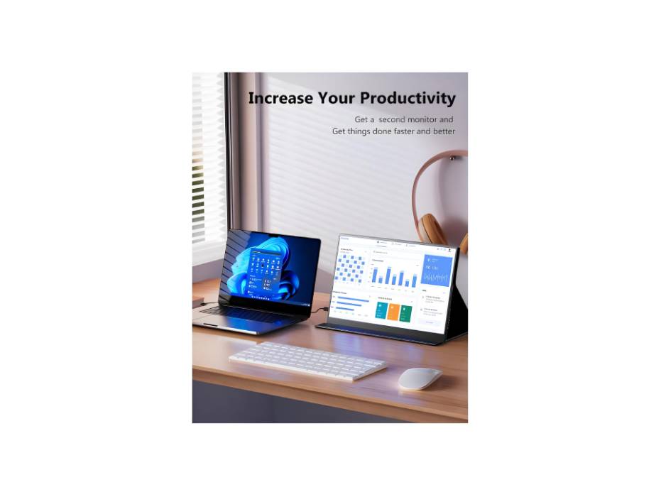 MagicRaven Portable Monitor, 14" 2KComputer Screen with Speaker