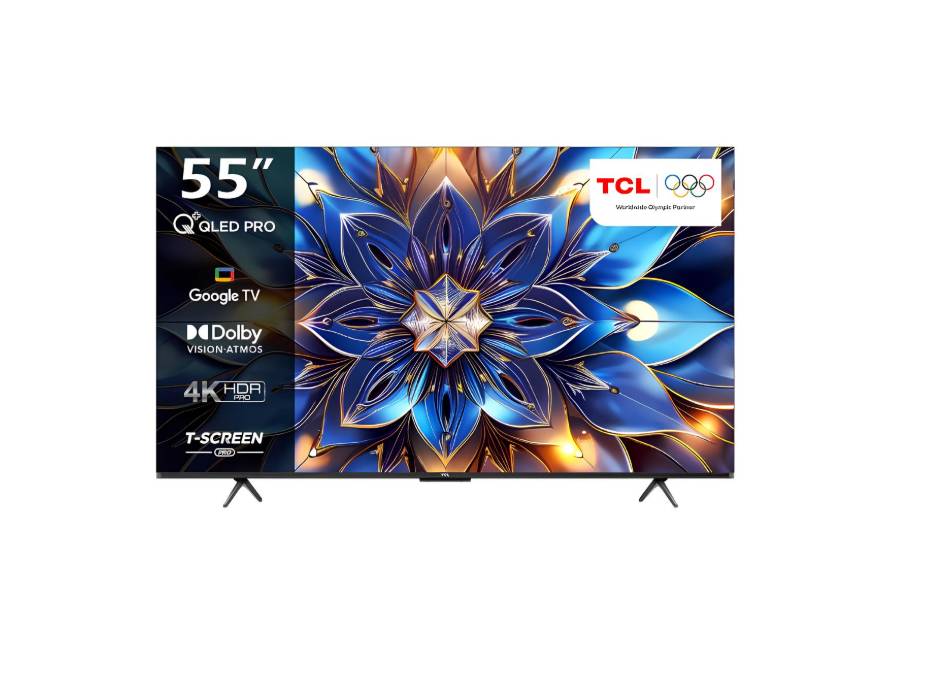 TCL 55T7B 55 Inch Smart TV 4K QLED Pro HDR 10+ Google TV, Quantum Dot Technology, Dolby Vision- Atmos, MEMC, Game Master, Slim Design