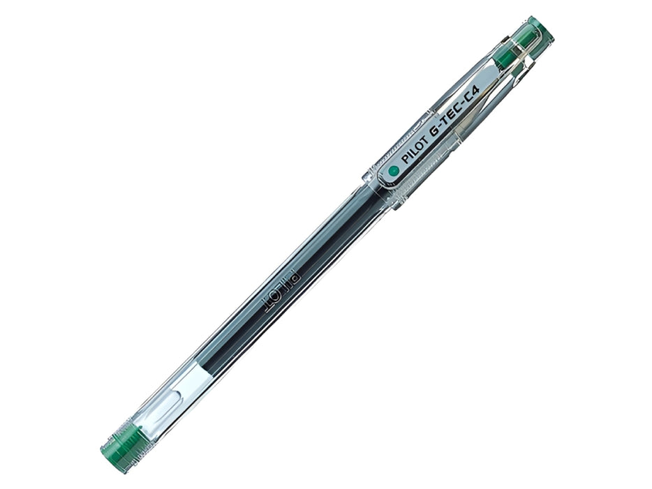 Pilot GTec C4 Gel Ink Rolling Ball Pens, Ultra Fine Point (0.4mm),Green 12 Pcs/box