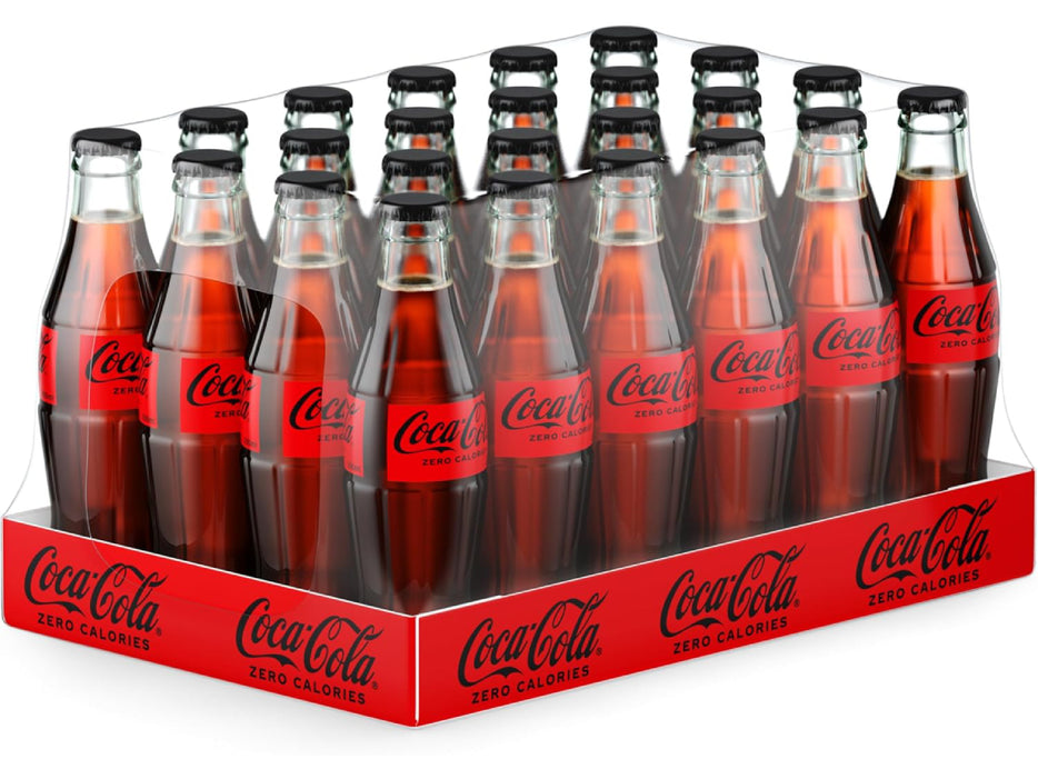 Coca-Cola Zero Sugar, Glass Bottle 290ml, Pack of 24