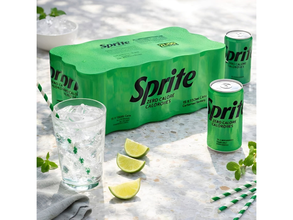 Sprite Zero in Can, 150ml Pack of 15