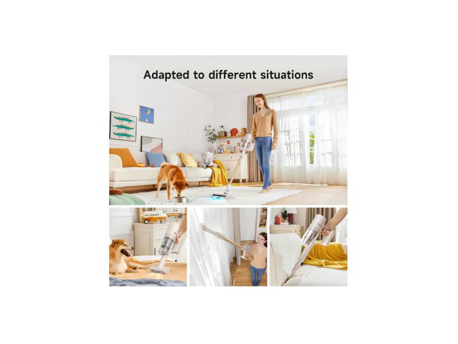 Dreame U20 Cordless Vacuum, Blue Light Dust Reveal, 120AW Suction Power, Multi-surface Anti-tangle Brush, Multi-layer 99.9% Filtration, Convenient Maintenance