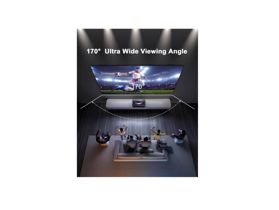 AWOL VISION Ambient Light Rejecting (ALR) Projector Screen for Ultra Short Throw(UST) Projector, 120" Fixed Frame 95% Ceiling Light Rejecting(CLR), Active 3D - C120