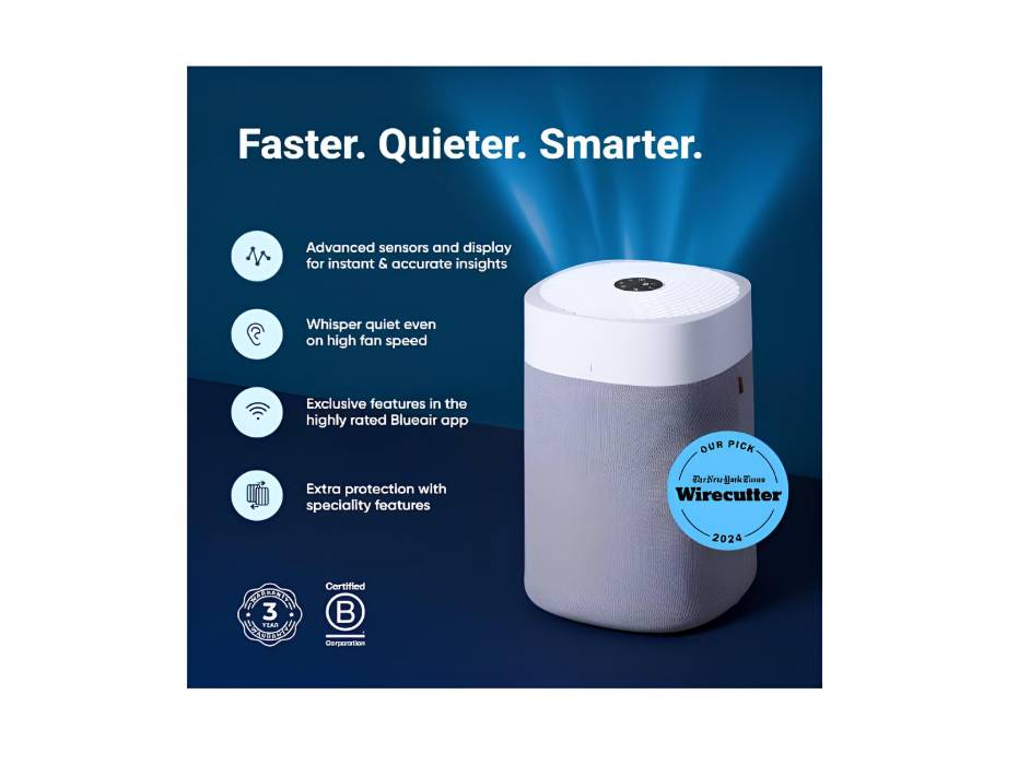 BLUEAIR Blue Pure 211i Max Air Purifier for Large Rooms up to 141 m² – Smart, Quiet, HEPASilent Technology, Removes Allergens, Pet Dander, Smoke, Dust & Mold – Ideal for Home & Pets