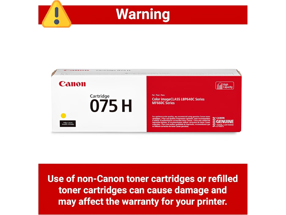 Canon 075H High Yield Yellow Toner Cartridge