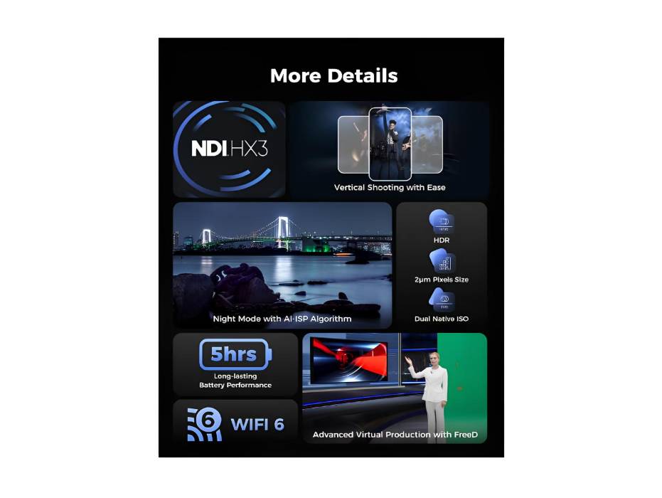 OBSBOT Tail 2 NDI Version AI-Powered PTZR 4K Live Production Camera