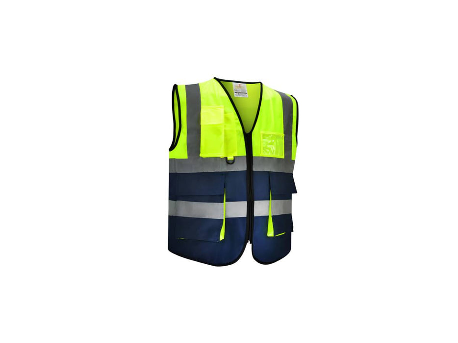 Empiral Reflective Vest, Dazzle, Yellow/Navy Blue, Medium