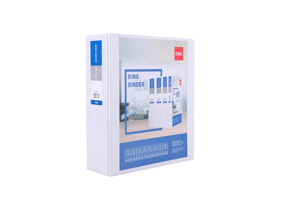 Deli Ring Binder 2 Rings A4, 3 inch, White (5619N)