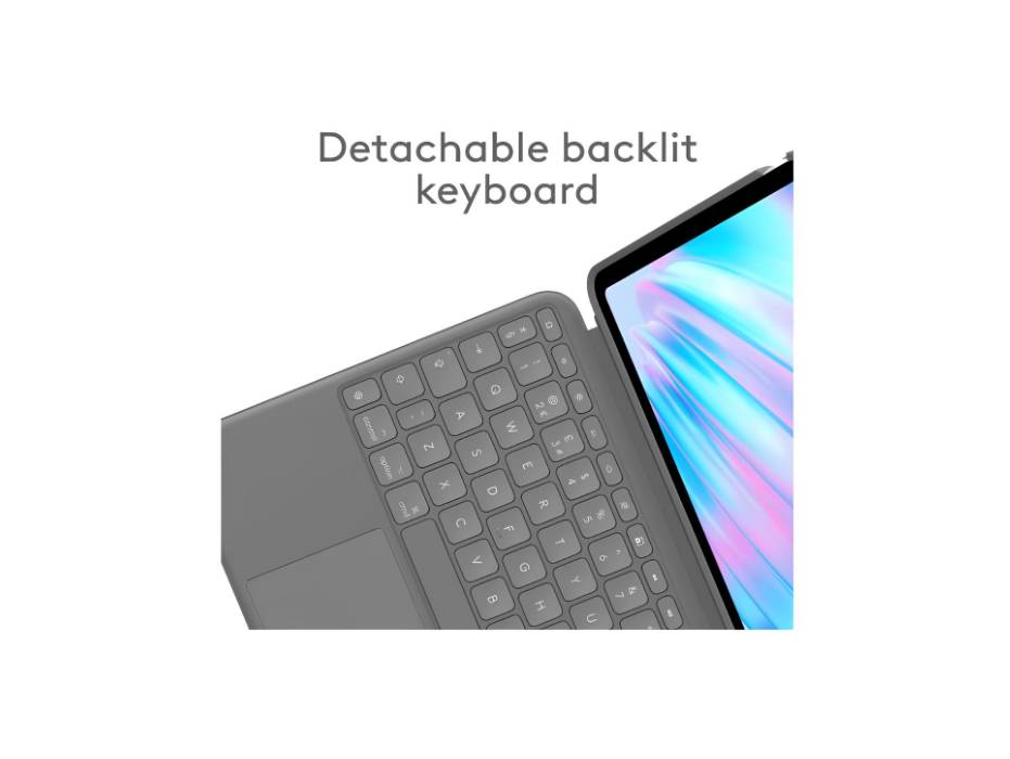 Logitech Combo Touch iPad Air 11-inch (M2 & M3), iPad Air (5th gen) Keyboard Case, Oxford Grey
