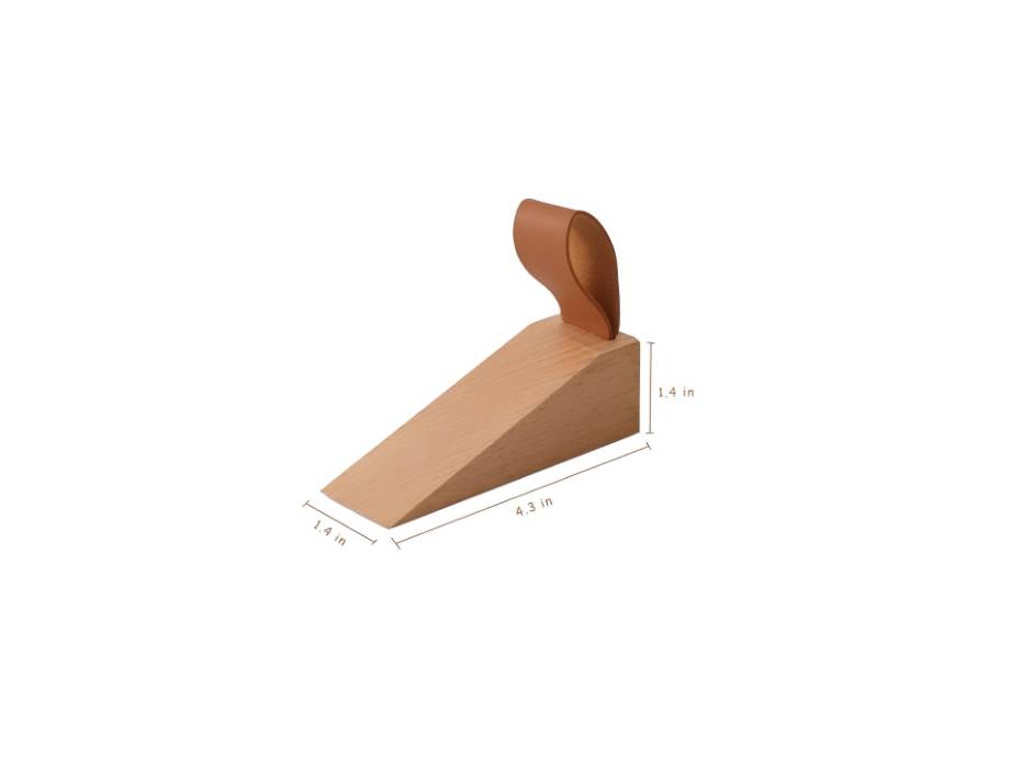 COOLive Non-Slip Wooden Door Stopper - Pack of 2