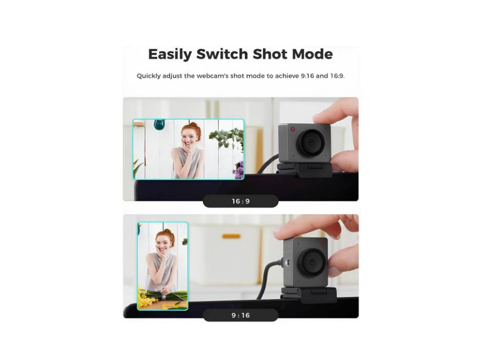 OBSBOT Meet SE 1080P@100 FPS Webcam for PC with 1/2.8 Inch Sensor, AI Image Adjustment & Auto Focus, Beauty Mode, Gesture Control, HDR