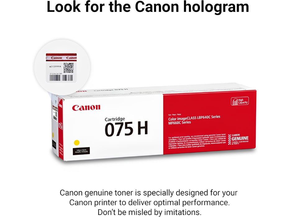 Canon 075H High Yield Yellow Toner Cartridge