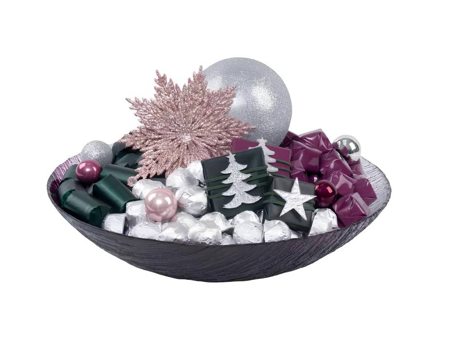 Patchi Glass Bowl - Purple 1565 (32 x 32 x 7.5 cm)