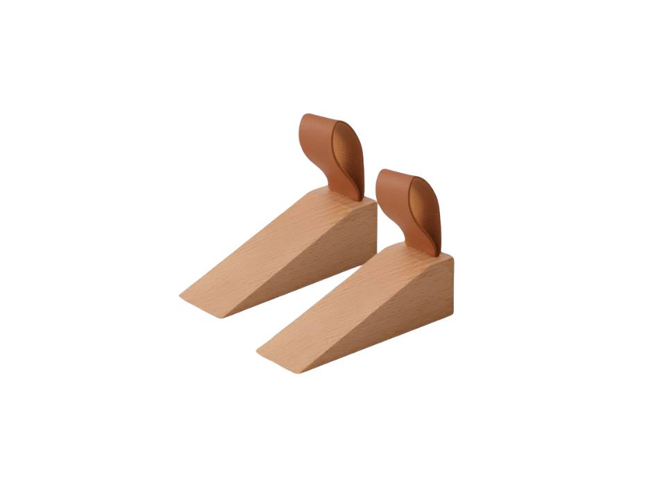 COOLive Non-Slip Wooden Door Stopper - Pack of 2