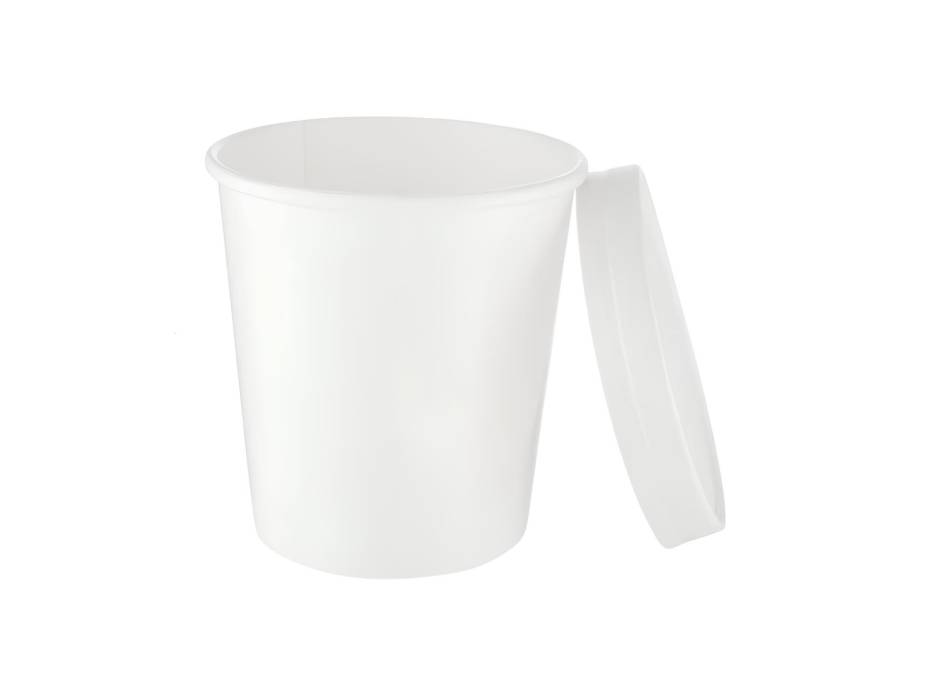 White Paper Bowl with Paper Lid, 12oz (Pack of 250)