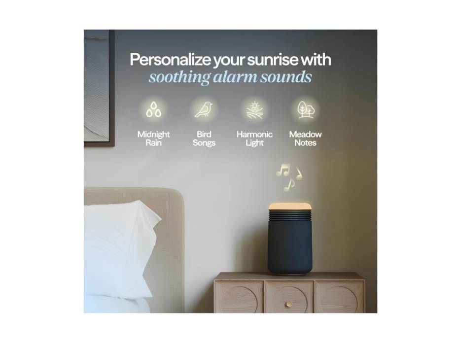 BLUEAIR Purifier for Bedroom - Mini Restful - Sunrise Clock with HEPASilent Filtration