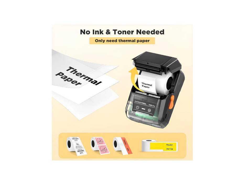 SUPVAN T50M Pro Bluetooth Label Maker Machine, Versatile App with 40 Fonts and 450+ Icons, Inkless Labeler