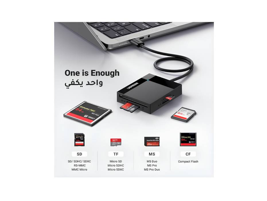 UGREEN USB 3.0 SD Card Reader 4-in-1 Micro SD Card Reader Memory Adapter 5Gbps