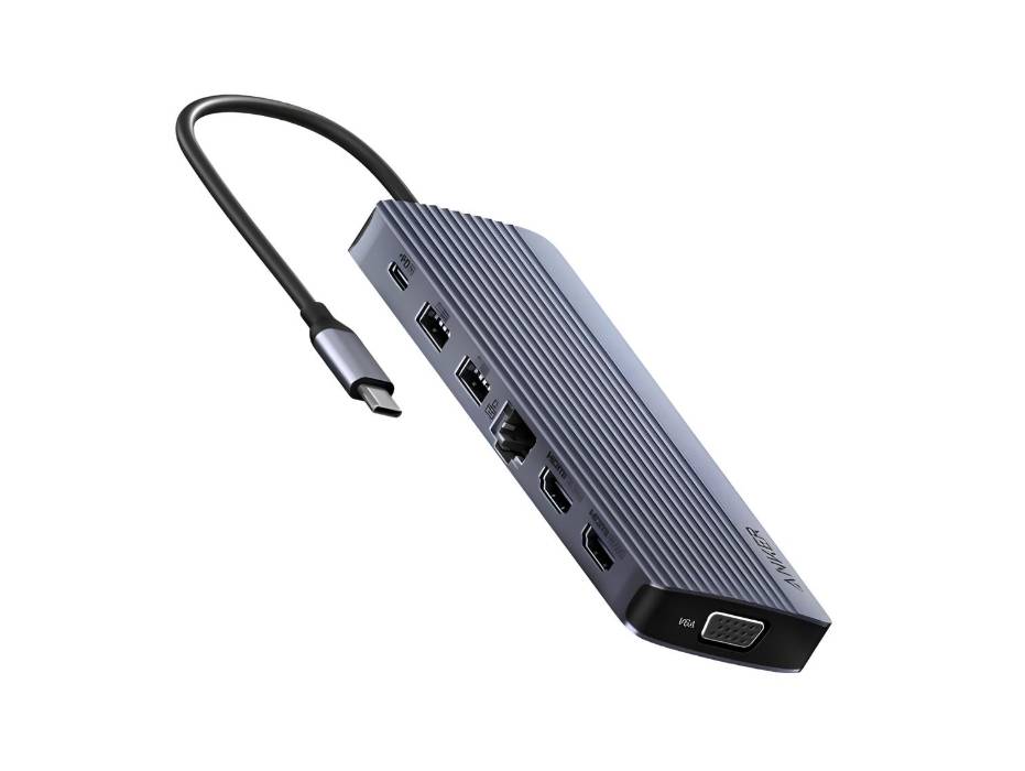 Anker USB C Hub, Triple Display USB-C Hub (14-in-1), 4K@60Hz HDMI with 100W Max Power Delivery, 5 Gbps USB-C and USB-A Data Ports