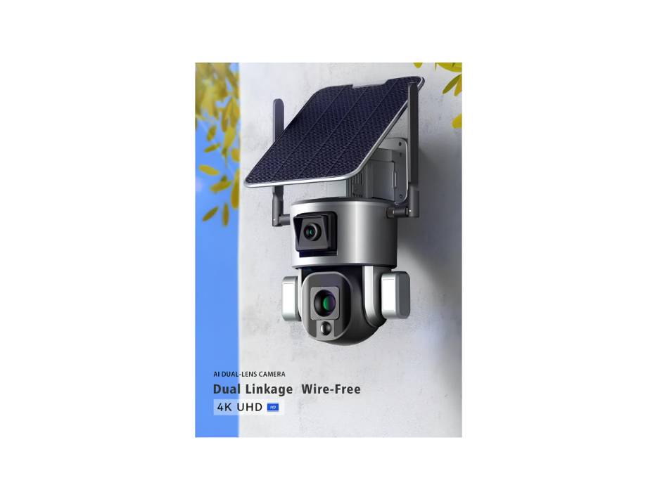 CRONY S5 4G-4K-8MP-10X Solar Dual Linkage Battery, PTZ Dual Camera Wireless Outdoor Surveillance CCTV