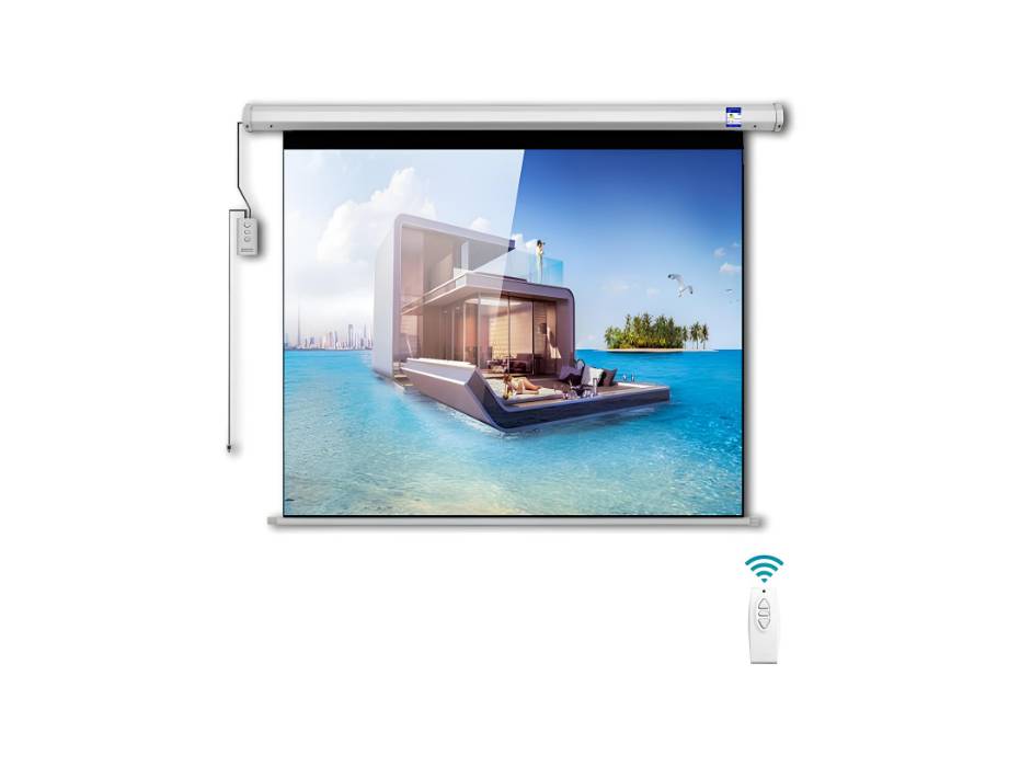 CRONY 150 inch 4:3 Projection Screen, Automatic Lifting Remote Control, HD Projection Wall Hanging Screen