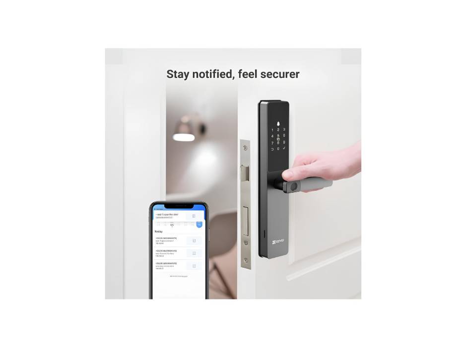 EZVIZ Smart Lock DL05, 7-in-1 Keyless Entry Door Lock, with Fingerprint Access – Secure Keyless Entry, Instant Alerts, Child Safety Privacy Control 5085