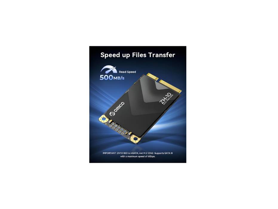 ORICO 2TB mSATA SSD SATA III, 5Gbps 3D NAND Data Storage for Laptops Ultrabooks Desktop-ZH10