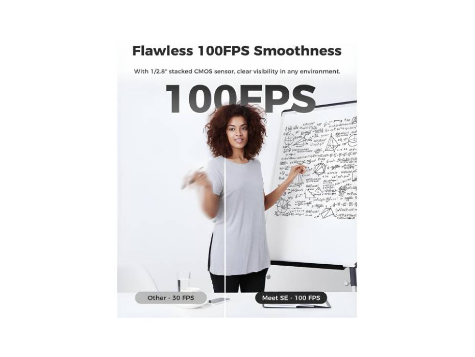 OBSBOT Meet SE 1080P@100 FPS Webcam for PC with 1/2.8 Inch Sensor, AI Image Adjustment & Auto Focus, Beauty Mode, Gesture Control, HDR