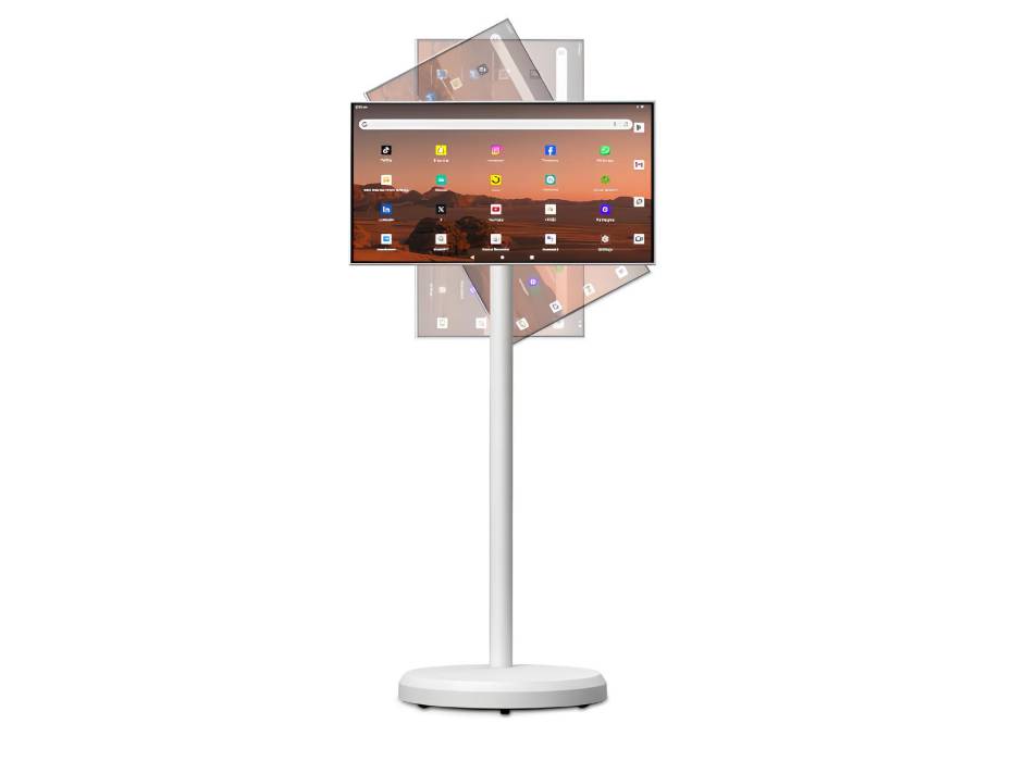 21.5 Inch Portable Smart TV,1080P Touchscreen, Rotatable Display for Home/Office, 4-6H Battery