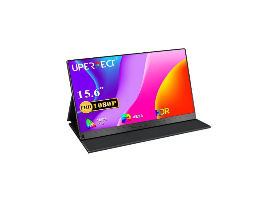 UPERFECT Portable Monitor, 15.6" IPS HDR 1920X1080 FHD Eye Care Screen USB C Gaming Monitor, with Dual Speaker