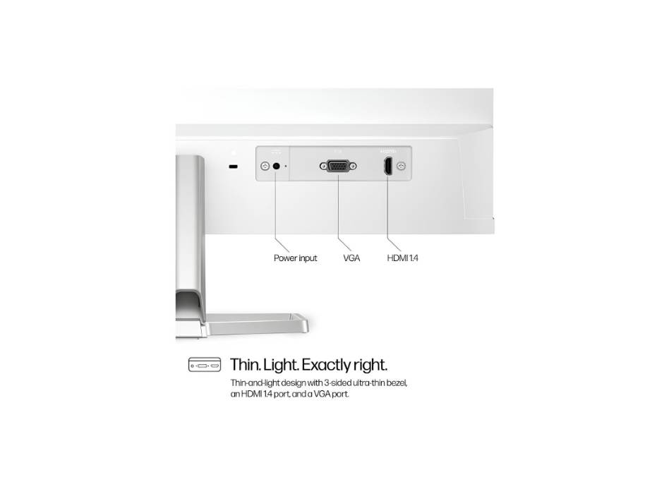 HP Series 5 23.8 inch FHD White Monitor - 524sw