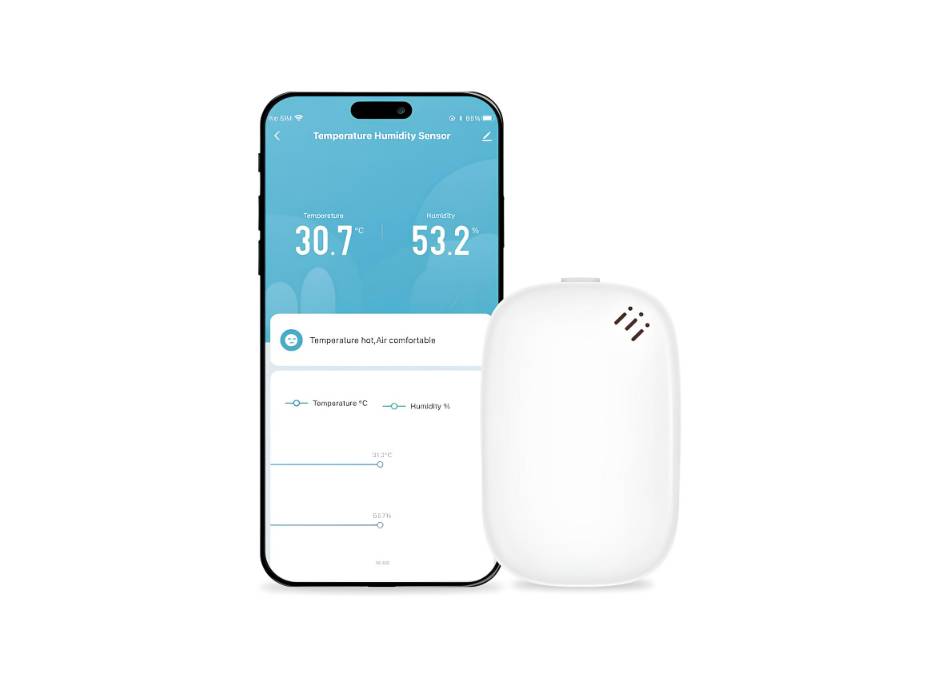 MOES ZigBee Smart Temperature and Humidity Monitor, Thermometer Hygrometer, Works with Tuya Smart Home APP, Compatible with Alexa & Google Home, Requires MOES Hub