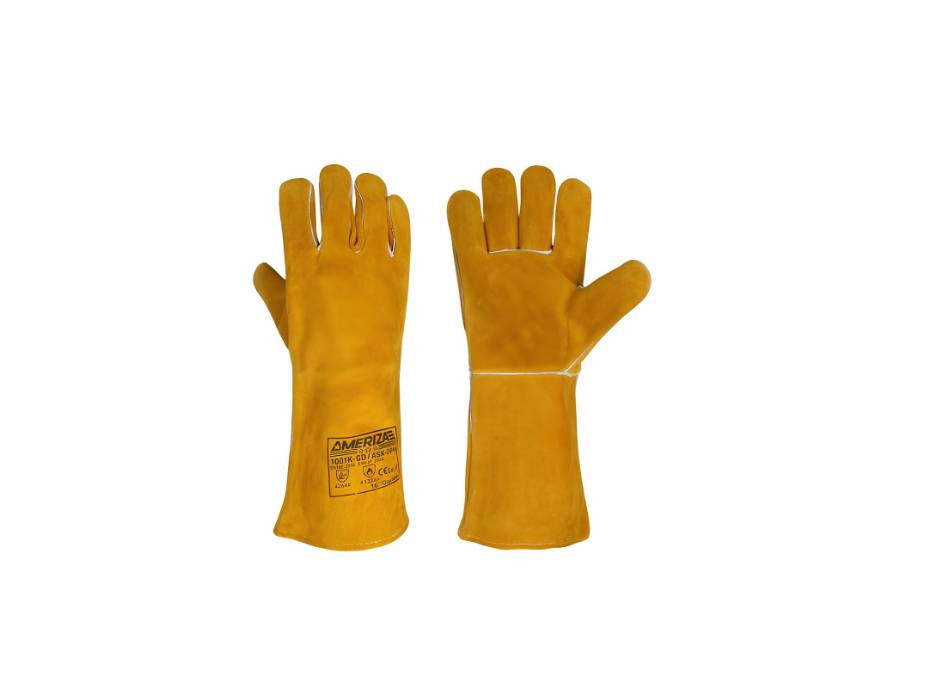 Ameriza Welding Gloves, Kevlar Stitched, 1001K-GD, Golden, 16 inch