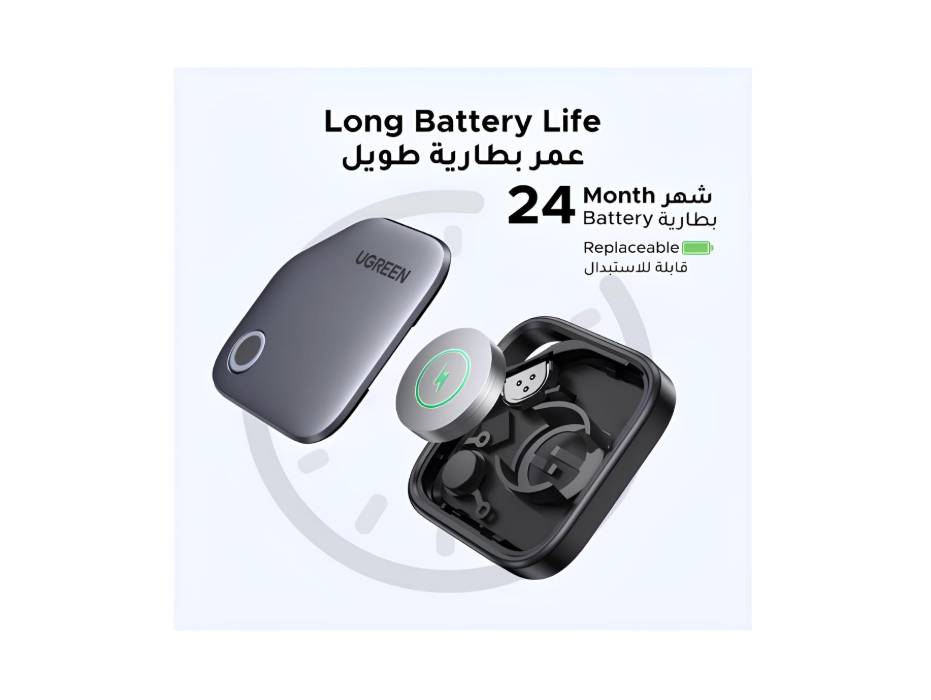 UGREEN FineTrack Smart Finder 1PCS, Apple Find My (iOS only) Smart Tag Replaceable Battery Tracker Locator