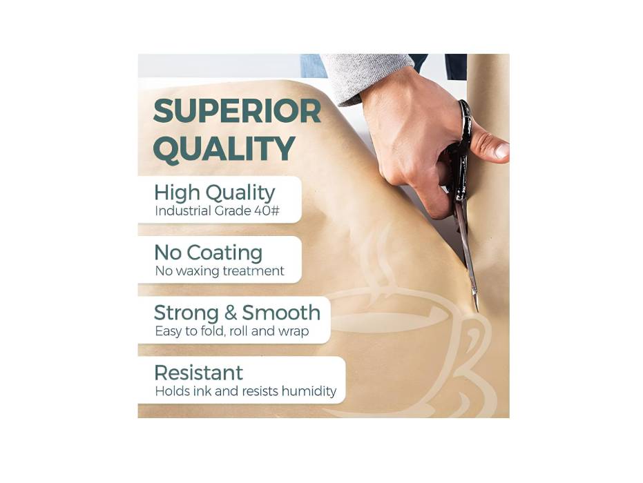 Premify Brown Kraft Paper Roll (44cm X 35m) 80GSM | Biodegradable Recycled Material - Arts & Crafts Gift