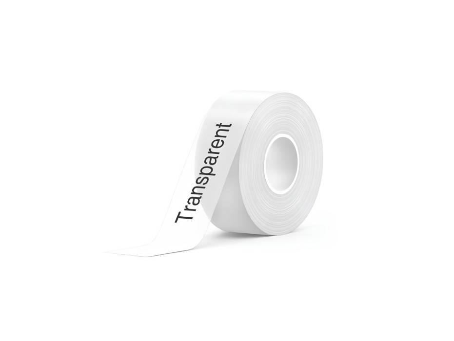 SUPVAN Thermal Label Tape, E10/E16 Labels Paper, Continuous Label Tape 0.59in x 19.68in, Waterproof Labels (Transparent)