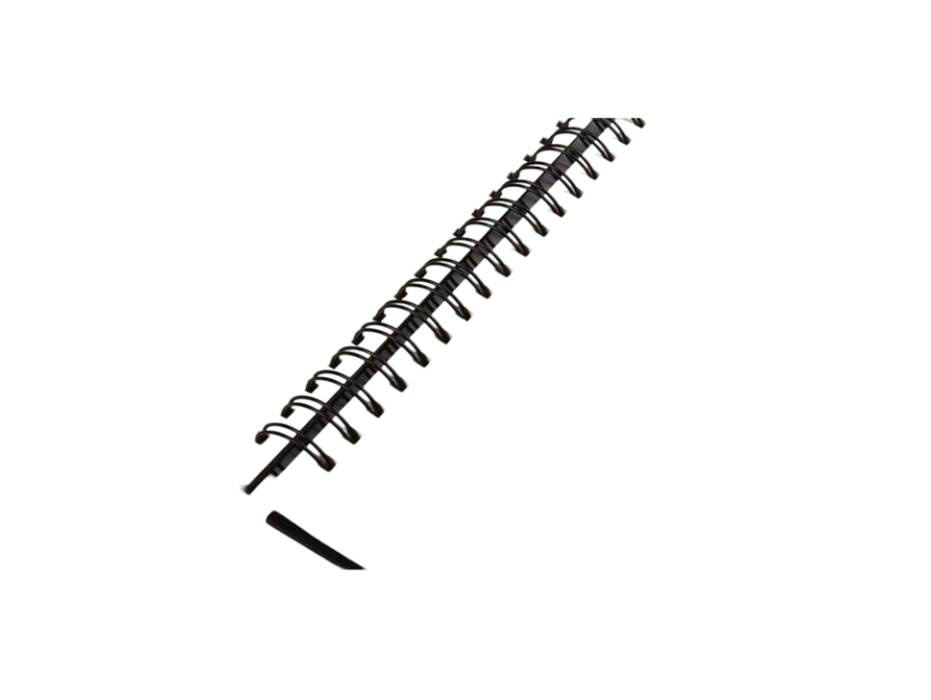 TPPS Binding Ring Wire 3:1 14.3mm (9/16") 34 loops 100/box, Black