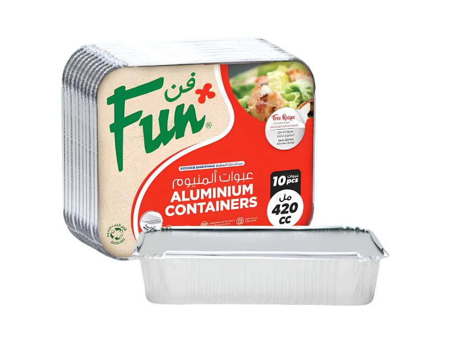 Aluminium Containers With Paper Lids 420cc, Pack of 10