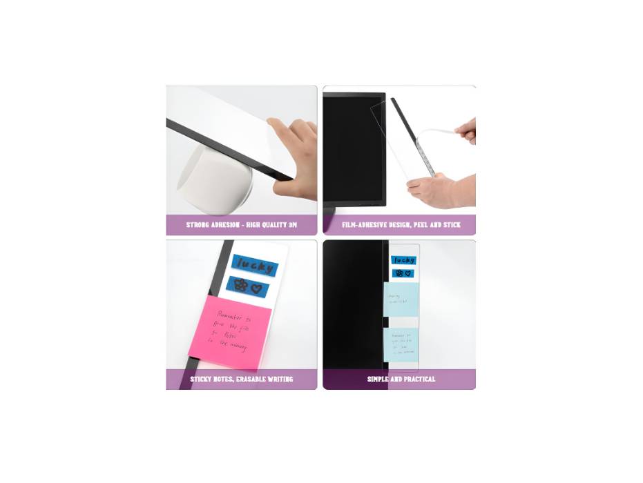 Office Desk Accessories 2pcs Computer Monitor Memo Board Computer Message Board Office Supplies