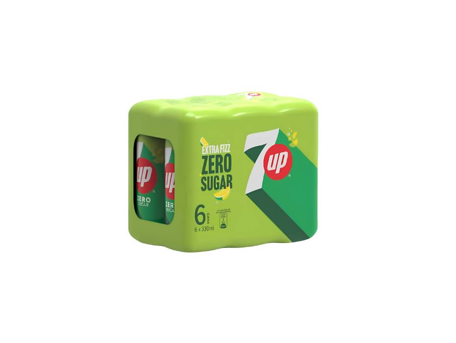 7UP Zero Carbonated Soft Drink 330ml Pack of 6