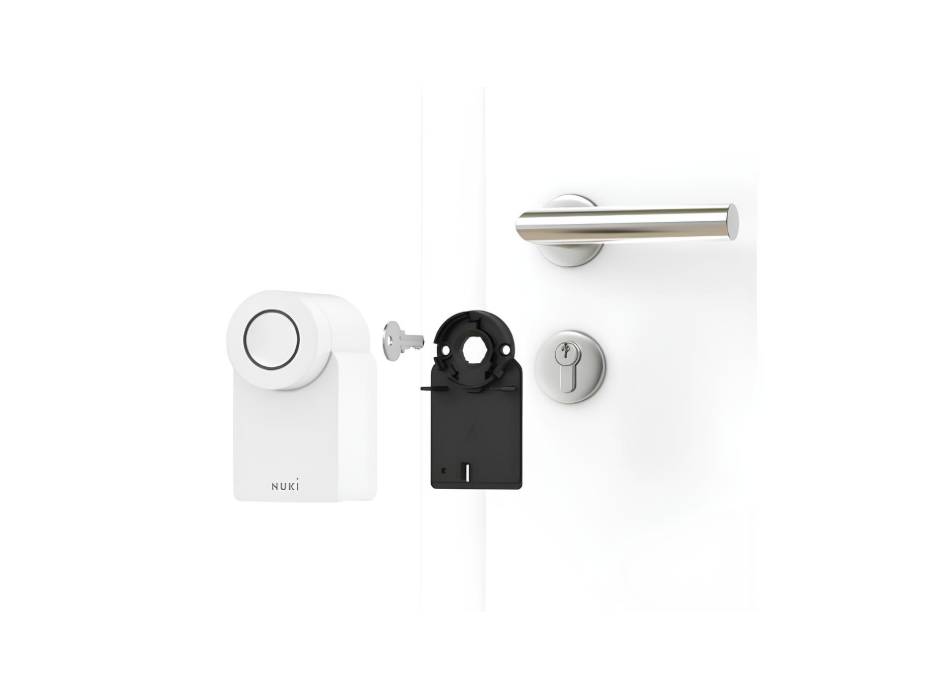 Nuki Smart Lock (4th Generation) for Euro Profile Cylinder, Smart Door Lock for Keyless Access With No Screwing or Drilling Required, Retrofittable Electronic Door Lock