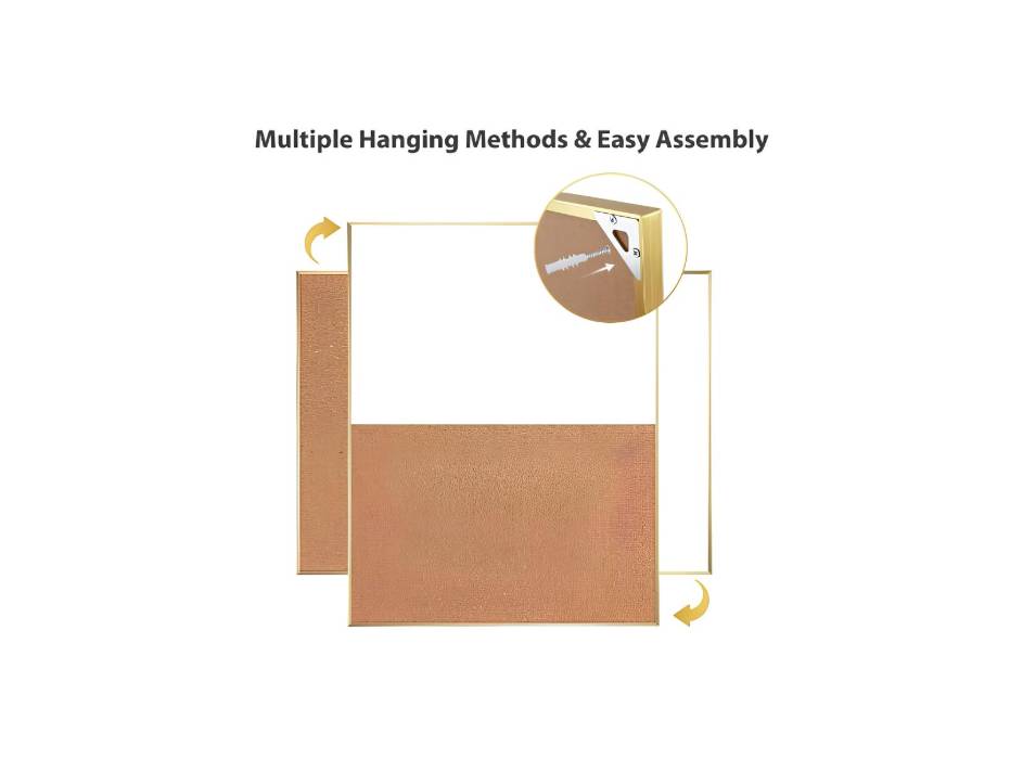 OYDAS Cork Board and Magnetic Dry Erase White Board Combo,40x60cm Bulletin Board for Office