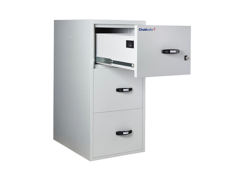 Chubbsafes Fire File Fire Resistant Document Protection Cabinet 31” 3 Drawers with 1 Key Lock