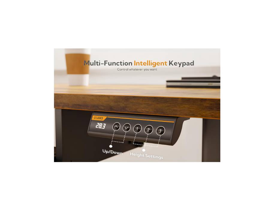 Claiks Standing Desk with Keyboard Tray, Raising Desks for Home Office and Computer Workstation, 48 Inches, Rustic Brown